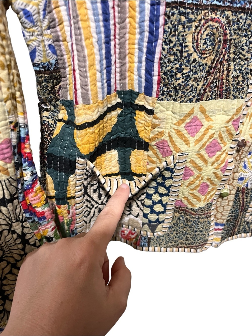 Unbranded Handmade Patchwork Multicolor Women's Button Down Cardigan Jacket - Picture 6 of 10